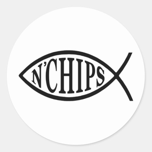 Fish N Chips Fish Classic Round Sticker