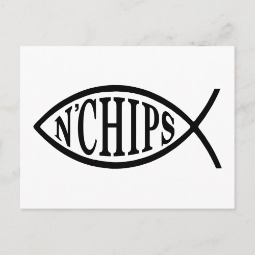 Fish N Chips Fish Postcard