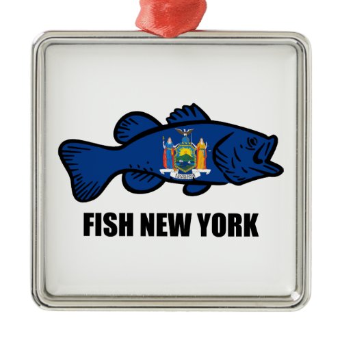 Fish New York Bass Metal Ornament