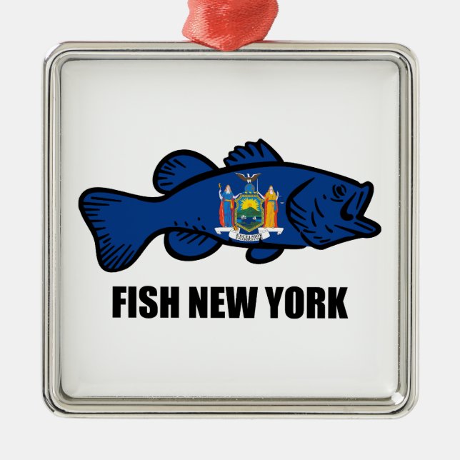 Fish New York Bass Metal Ornament (Front)