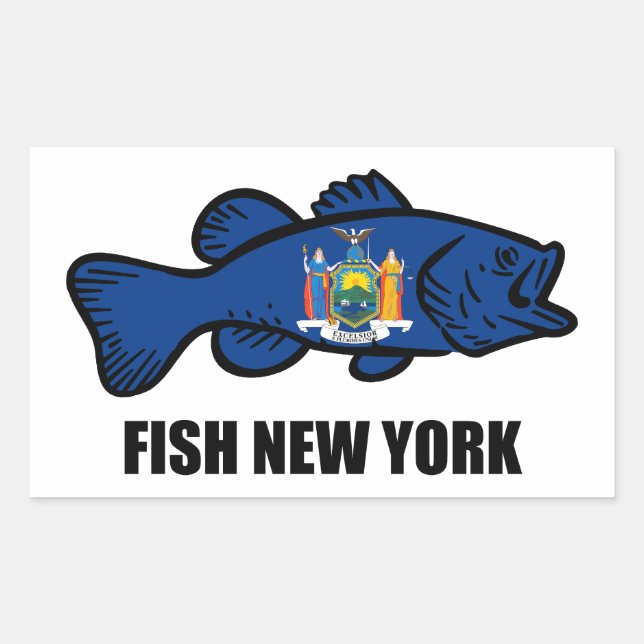 Fish New York Bass Rectangular Sticker (Front)
