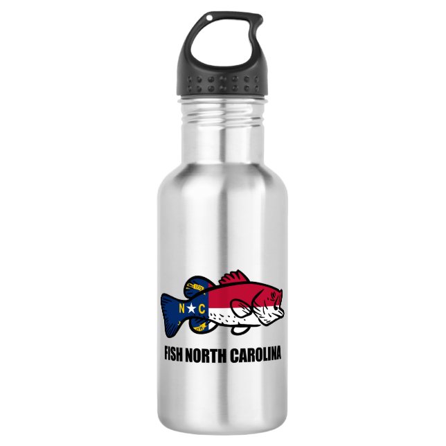 Fish North Carolina Stainless Steel Water Bottle (Front)