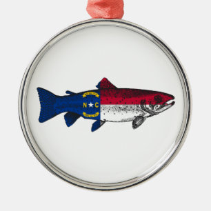 Fish North Carolina Trout Metal Ornament