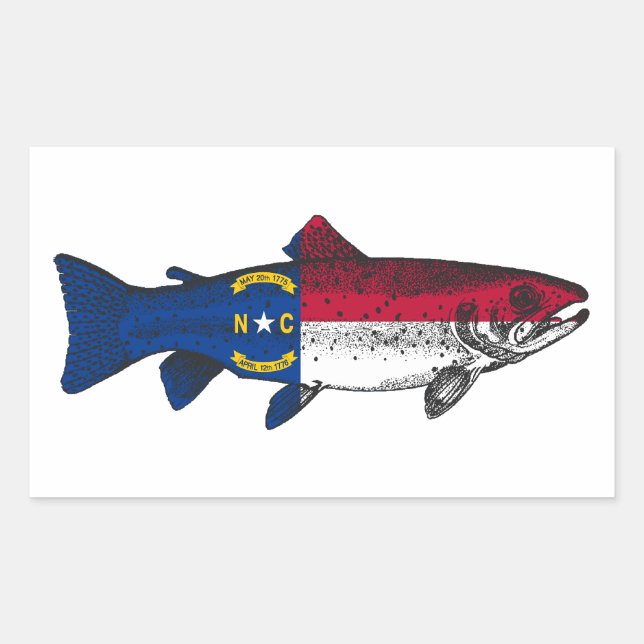Fish North Carolina Trout Rectangular Sticker (Front)