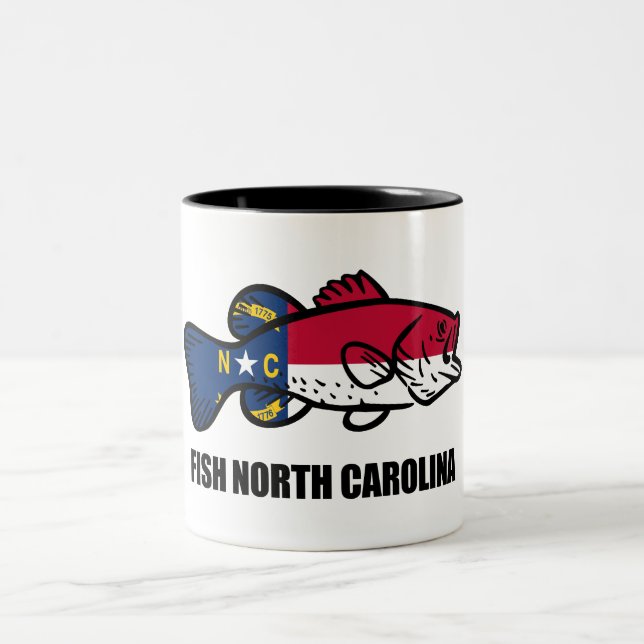 Fish North Carolina Two-Tone Coffee Mug (Center)