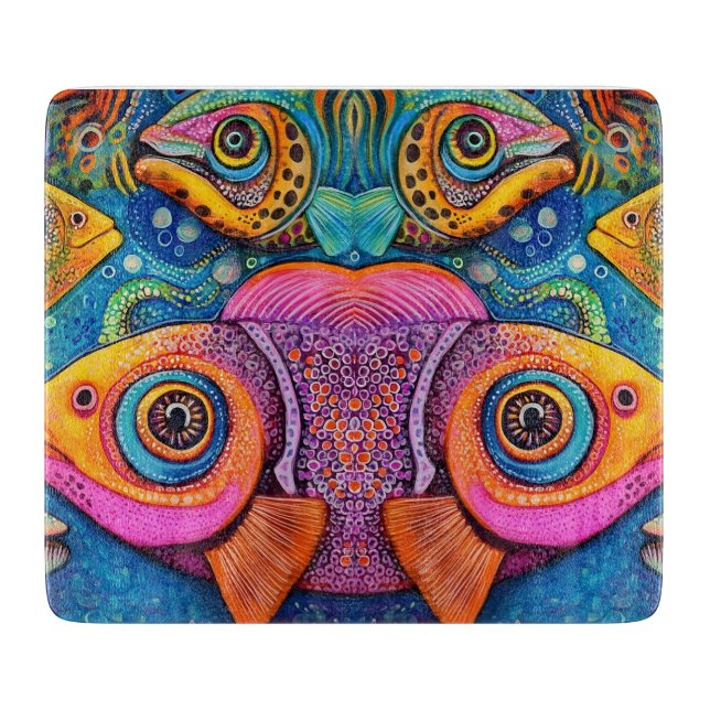 Fish Ocean Whimsical 5 Cutting Board (Front)