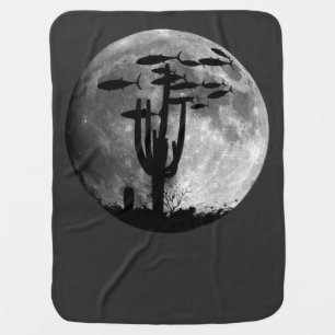 Fish of the Moonlit Sky Baby Blanket