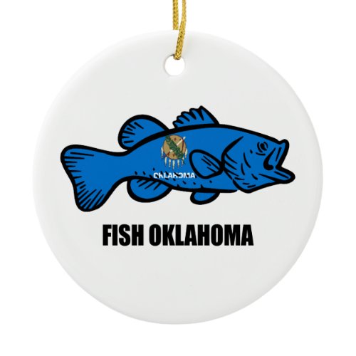 Fish Oklahoma Ceramic Ornament