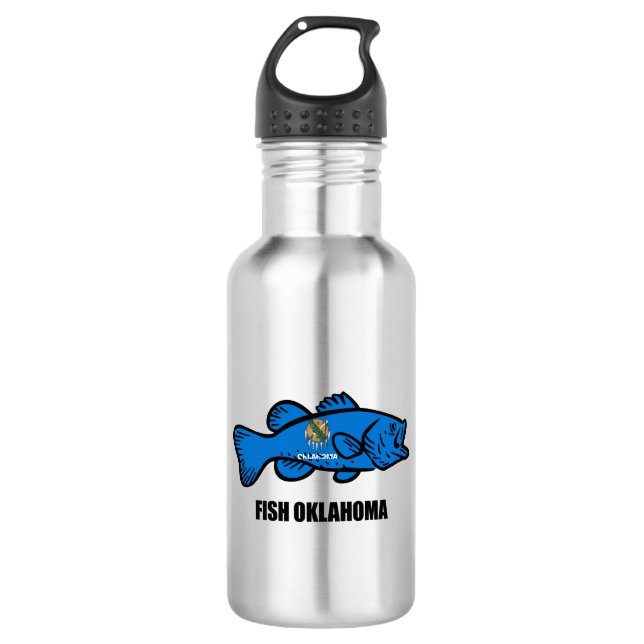 Fish Oklahoma Stainless Steel Water Bottle (Front)