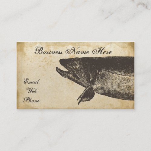 Fish Old Grungy Paper Business Card