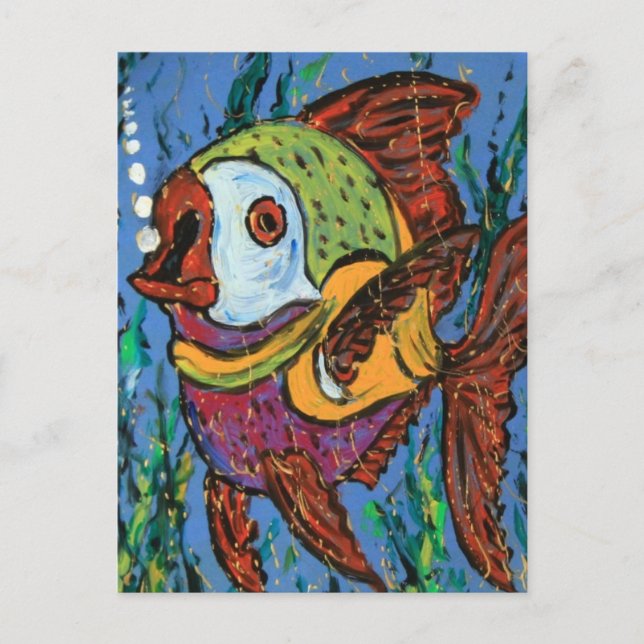 Fish on a plate postcard (Front)