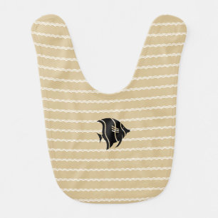 Fish on Beige White Pattern  Baby Bib Bibs