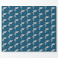 BLUE AND WHITE KOI FISH JAPANESE Wrapping Paper