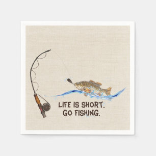 Fish On Fishing Pole Napkins