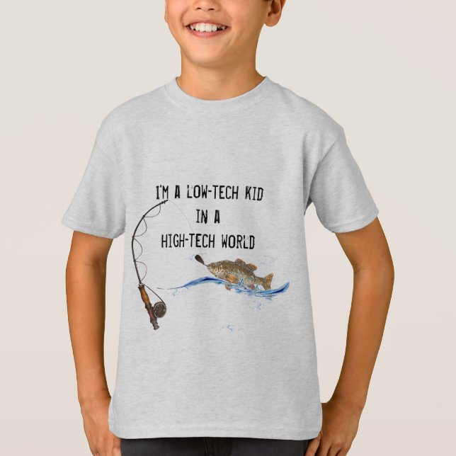 fish on fishing pole with fun quote T-Shirt (Front)