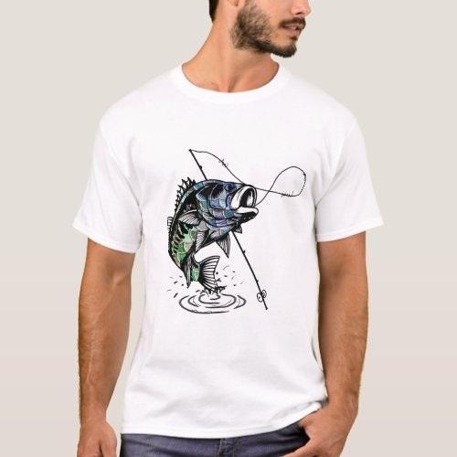 Fish on Hook T_Shirt Art
