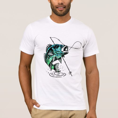 Fish on Hook T_Shirt Art