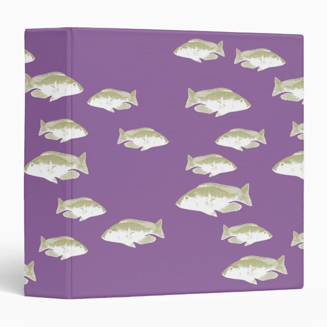 Fish on purple 3 ring binder (Front/Spine)