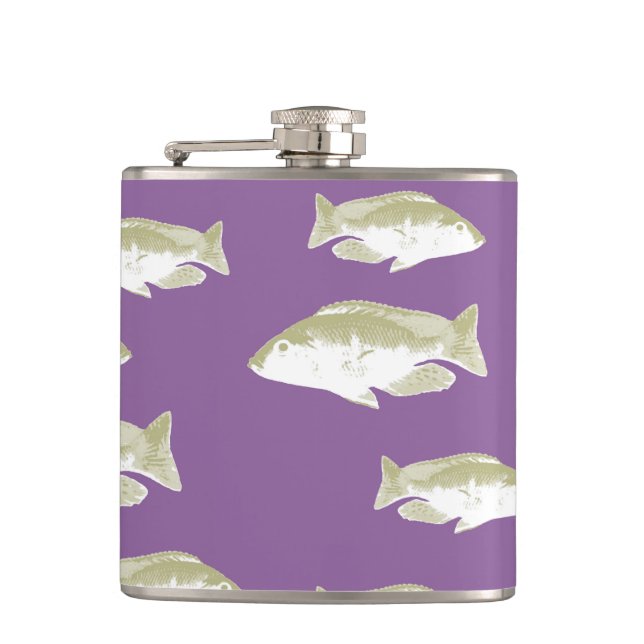 Fish on purple flask (Front)