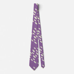 Fish on purple neck tie