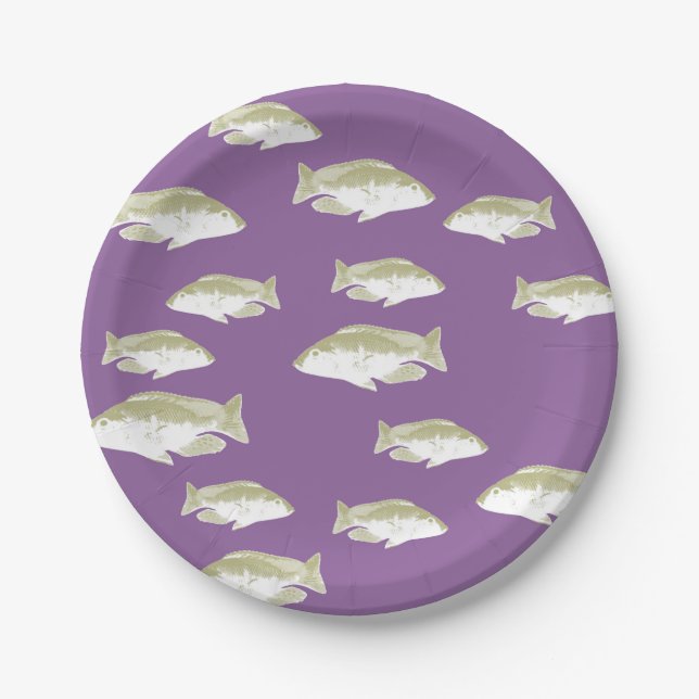 Fish on purple paper plates (Front)