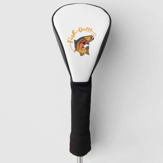 Fish On Rainbow Trout Fishing Golf Head Cover (Front)