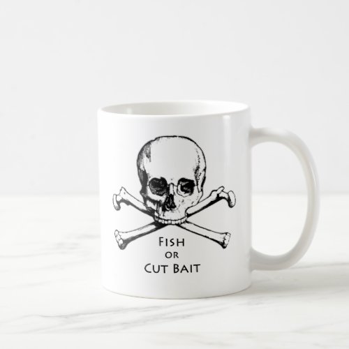 Fish or Cut Bait Jolly Roger Pirate Logo Coffee Mug