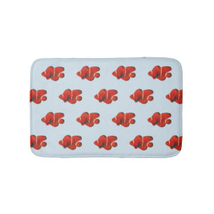 Fish Orange Clownfish Pattern Bath Mat