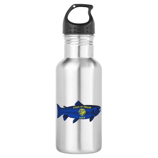 Fish Oregon Trout Stainless Steel Water Bottle (Front)