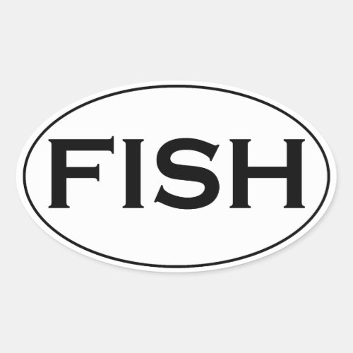 FISH Oval Logo Oval Sticker