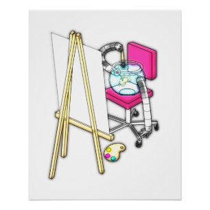 Fish Painter ("Water Color") - Poster