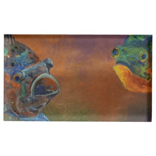 fish painting    place card holder