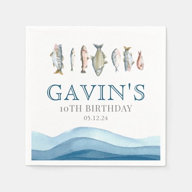 Fish paper napkins, fish napkins (Front)
