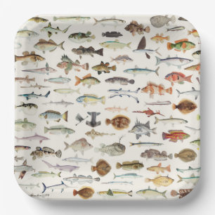 Fish Paper Plates, Marine Sea Life Party Plates