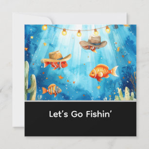 Fish Party Texas themed Invitation
