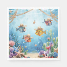 Fish Party Texas themed Napkin