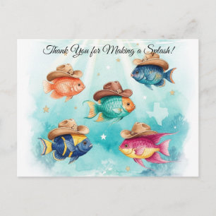 Fish Party Texas themed THANK YOU Postcard