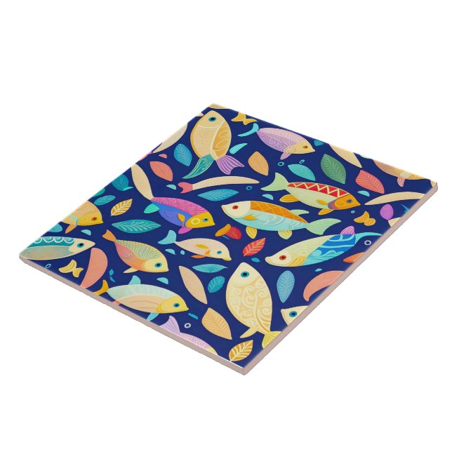 Fish Pattern Ceramic Tile (Side)
