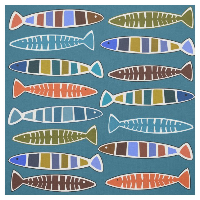 Fish Pattern custom color fabric (Swatch)