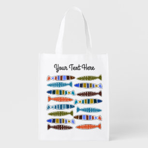Fish Pattern custom text reusable bag