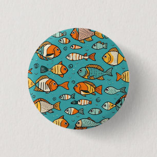 Fish pattern gift ideas button