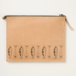 Fish pattern Leather Travel Pouch