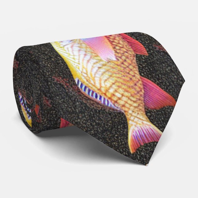 Fish  Pattern Neck Tie (Rolled)