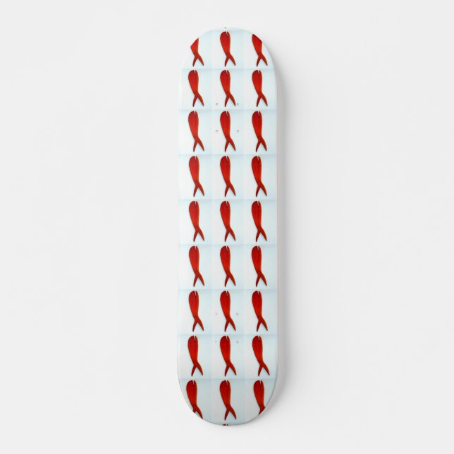 fish pattern on white skateboard deck (Front)