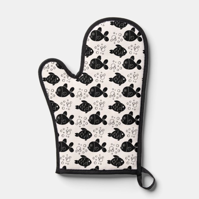 Fish Pattern  Oven Mitt (Front)