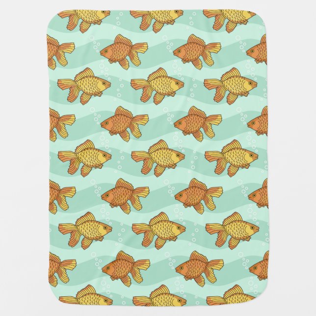Fish-pattern Receiving Blanket (Front)