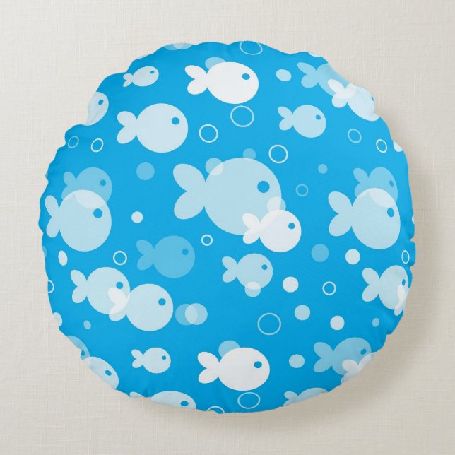 fish pattern round pillow (Front)