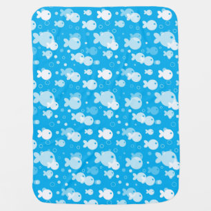 fish pattern stroller blanket
