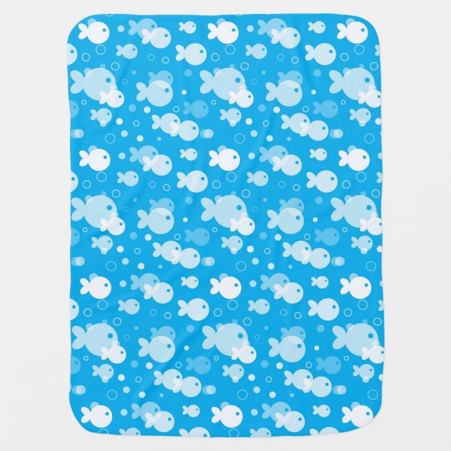fish pattern stroller blanket (Front)