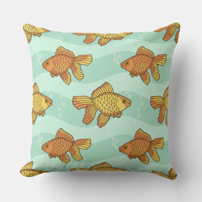 Fish-pattern Throw Pillow (Front)